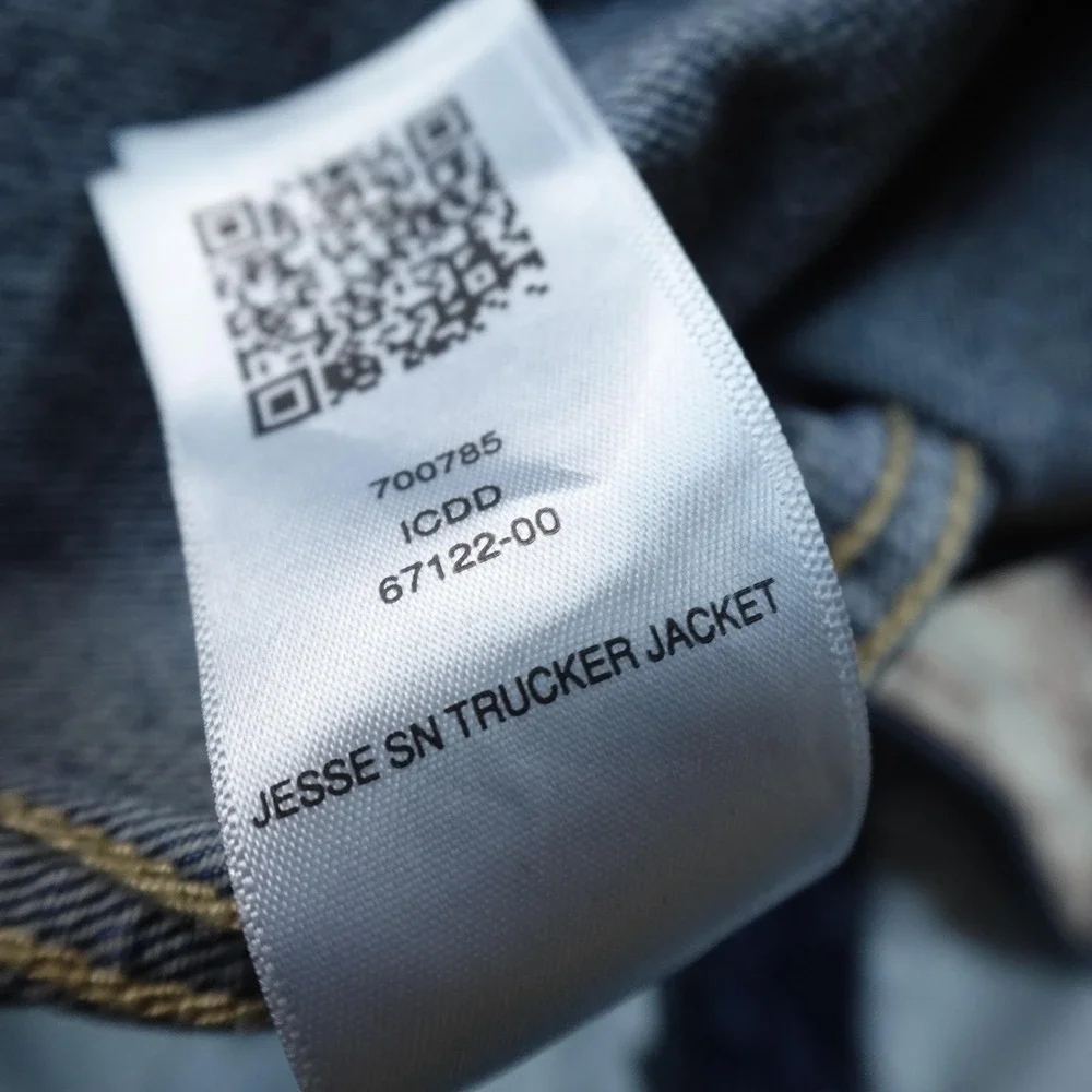 NEW True Religion Jacket Mens M Blue Denim Jean Coat Type 3 Trucker Horseshoe